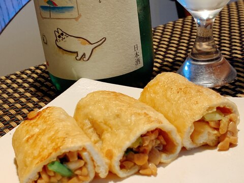 お酒がすすむ、納豆の焼き稲荷